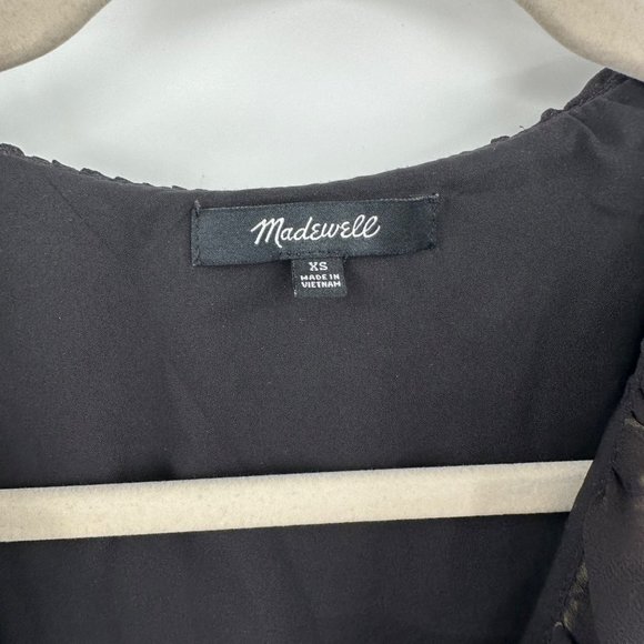 Madewell Georgette Ruffle Wrap Mini Dress in Aster Portrait Sz XS - Picture 4 of 4